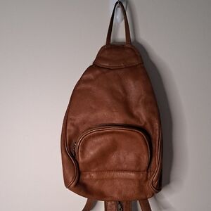 Small Brown Pielle Leather Women's Backpack